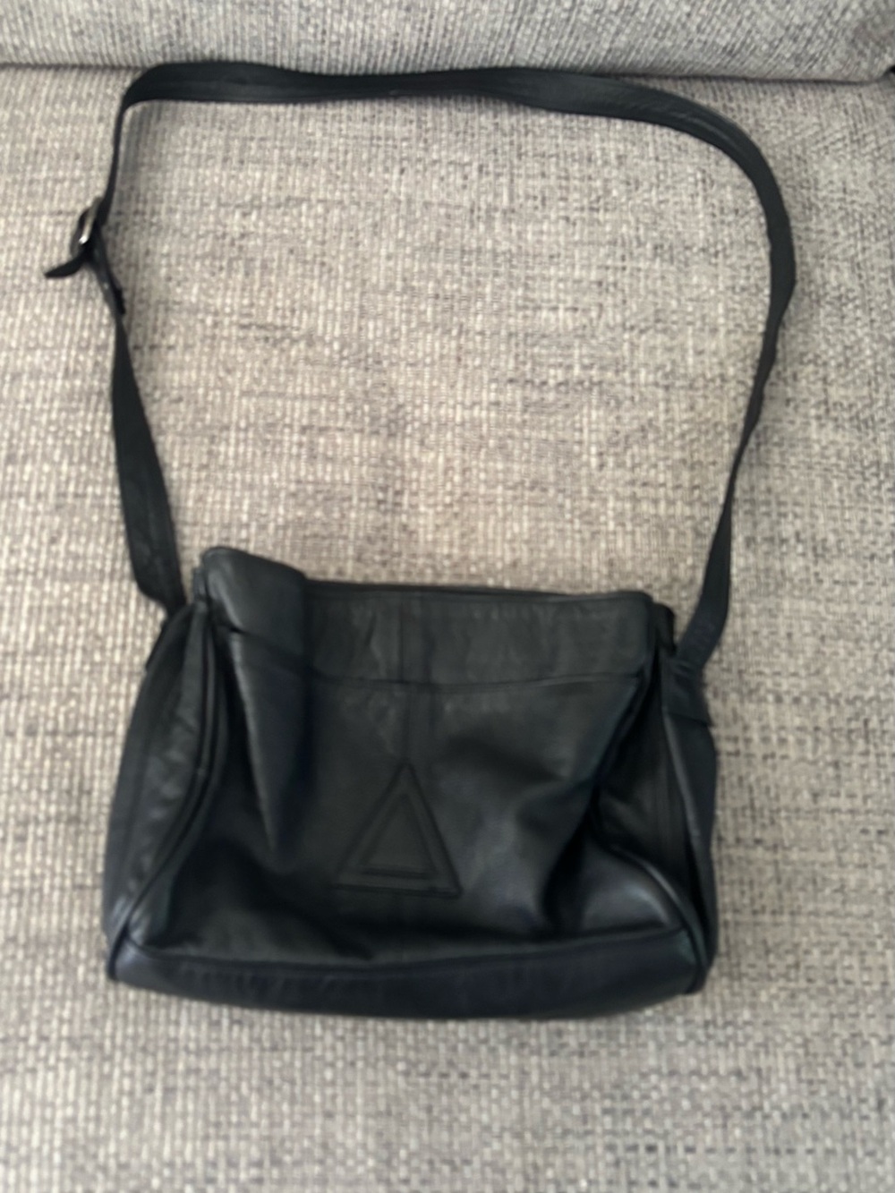 Women’s Black Leather Crossbody Bag - Minimal Design